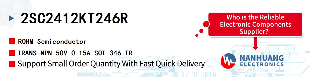 2SC2412KT246R ROHM TRANS NPN 50V 0.15A SOT-346 TR