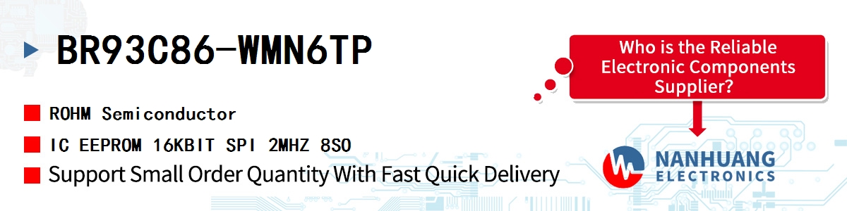 BR93C86-WMN6TP ROHM IC EEPROM 16KBIT SPI 2MHZ 8SO