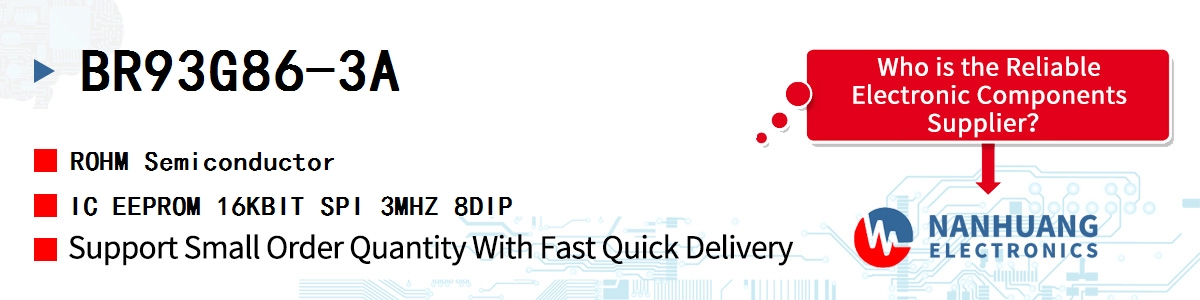 BR93G86-3A ROHM IC EEPROM 16KBIT SPI 3MHZ 8DIP
