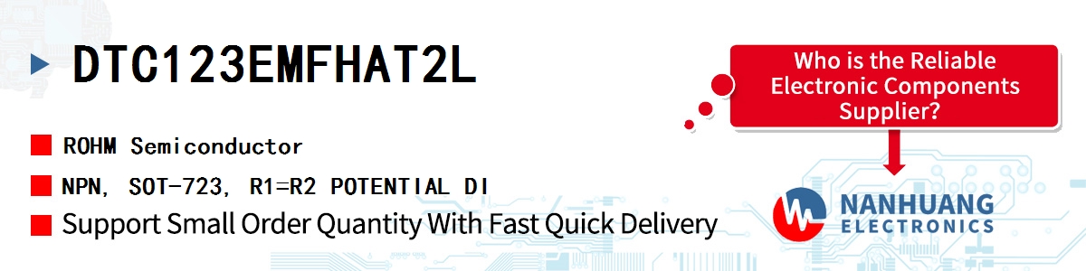 DTC123EMFHAT2L ROHM NPN, SOT-723, R1=R2 POTENTIAL DI