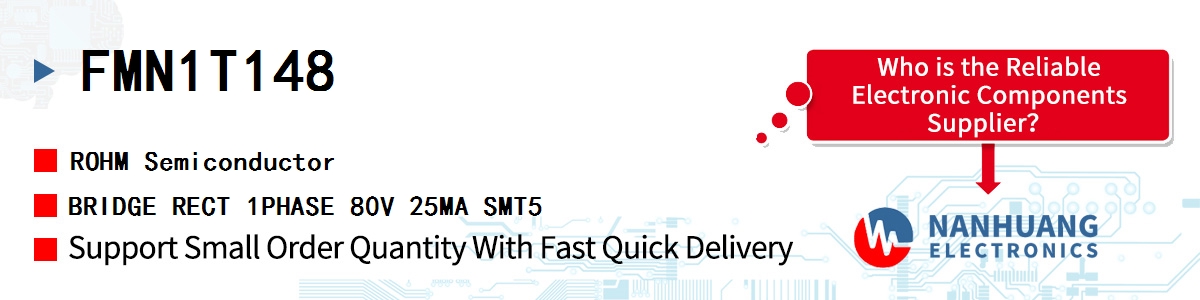 FMN1T148 ROHM BRIDGE RECT 1PHASE 80V 25MA SMT5