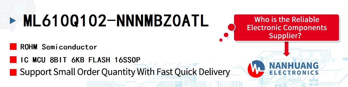 ML610Q102-NNNMBZ0ATL ROHM IC MCU 8BIT 6KB FLASH 16SSOP