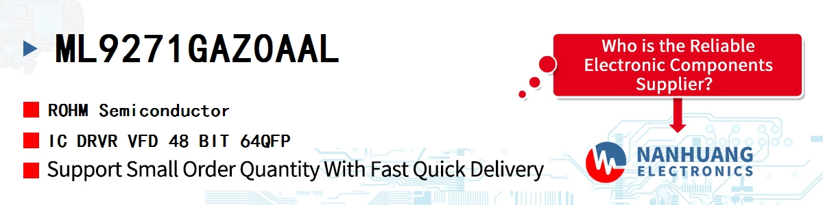 ML9271GAZ0AAL ROHM IC DRVR VFD 48 BIT 64QFP