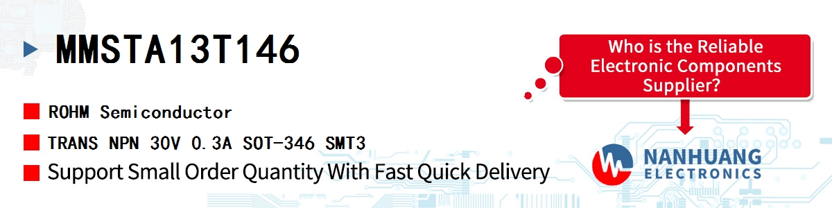 MMSTA13T146 ROHM TRANS NPN 30V 0.3A SOT-346 SMT3