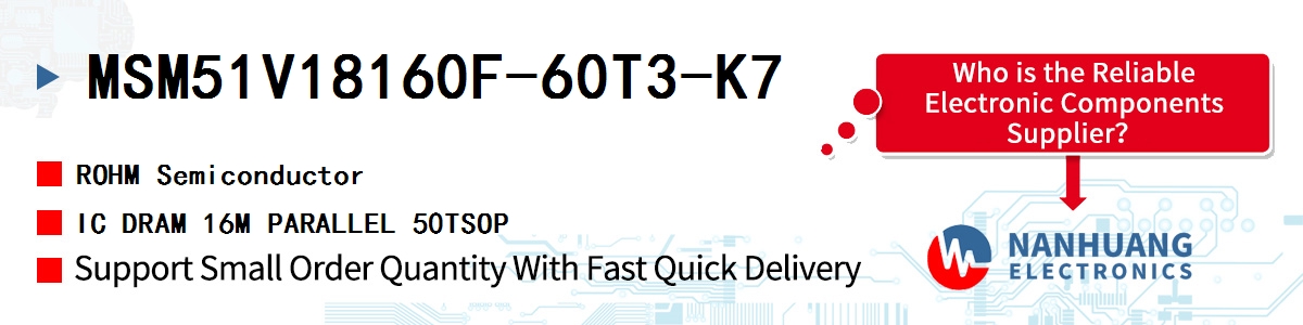 MSM51V18160F-60T3-K7 ROHM IC DRAM 16M PARALLEL 50TSOP