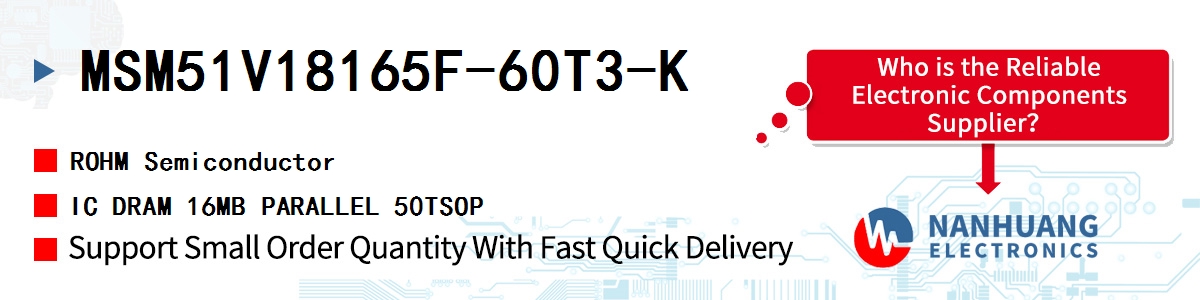 MSM51V18165F-60T3-K ROHM IC DRAM 16MB PARALLEL 50TSOP