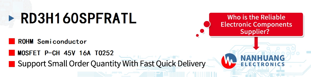 RD3H160SPFRATL ROHM MOSFET P-CH 45V 16A TO252