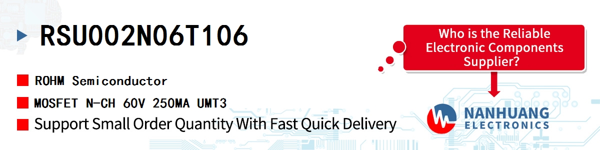 RSU002N06T106 ROHM MOSFET N-CH 60V 250MA UMT3