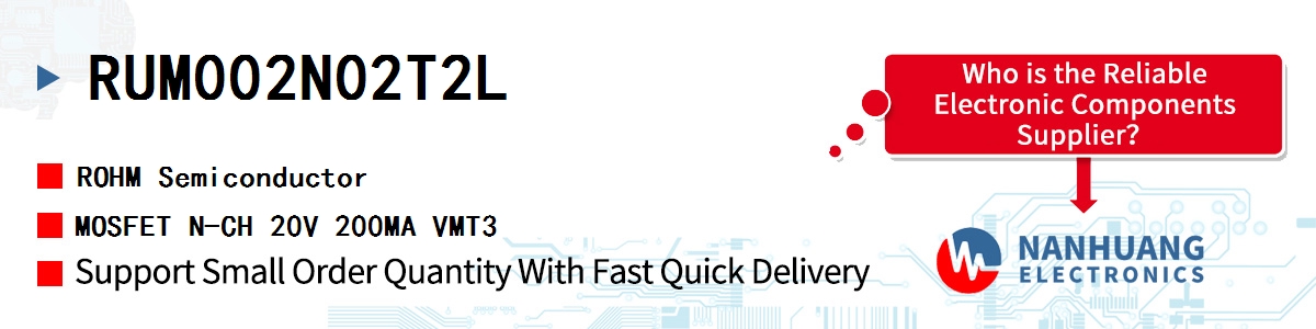 RUM002N02T2L ROHM MOSFET N-CH 20V 200MA VMT3