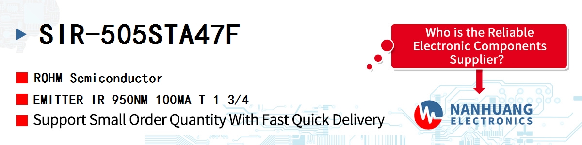 SIR-505STA47F ROHM EMITTER IR 950NM 100MA T 1 3/4