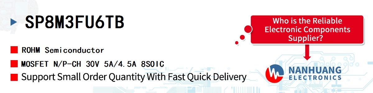 SP8M3FU6TB ROHM MOSFET N/P-CH 30V 5A/4.5A 8SOIC